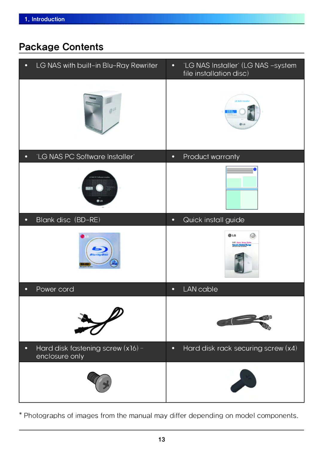 LG Electronics N4B1 manual Package Contents 