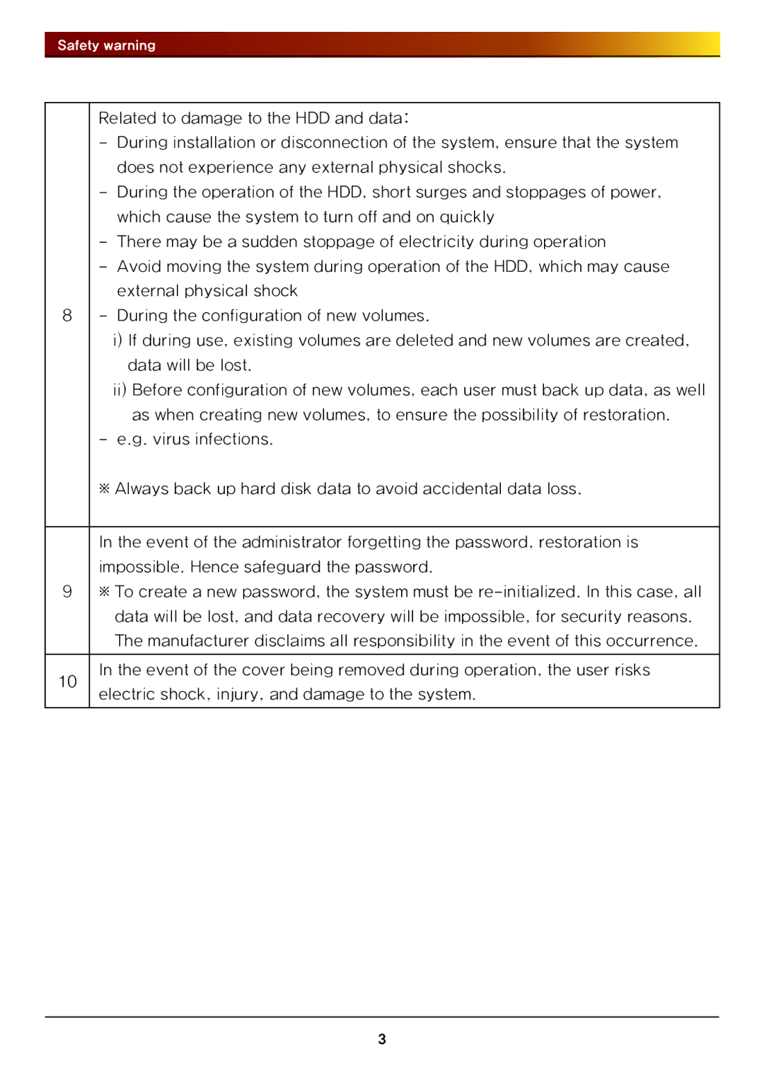 LG Electronics N4B1 manual Safety warning 