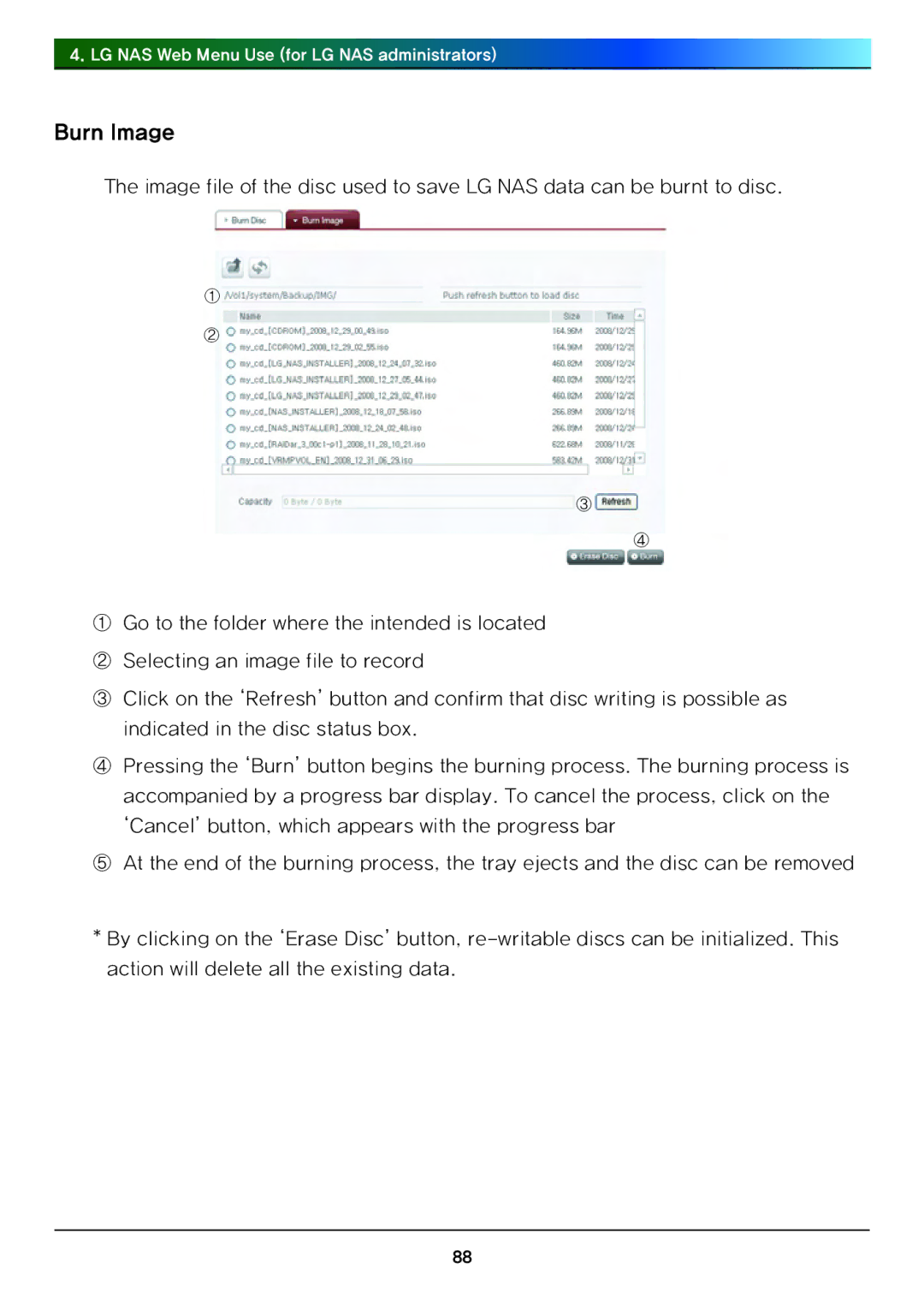 LG Electronics N4B1 manual Burn Image 