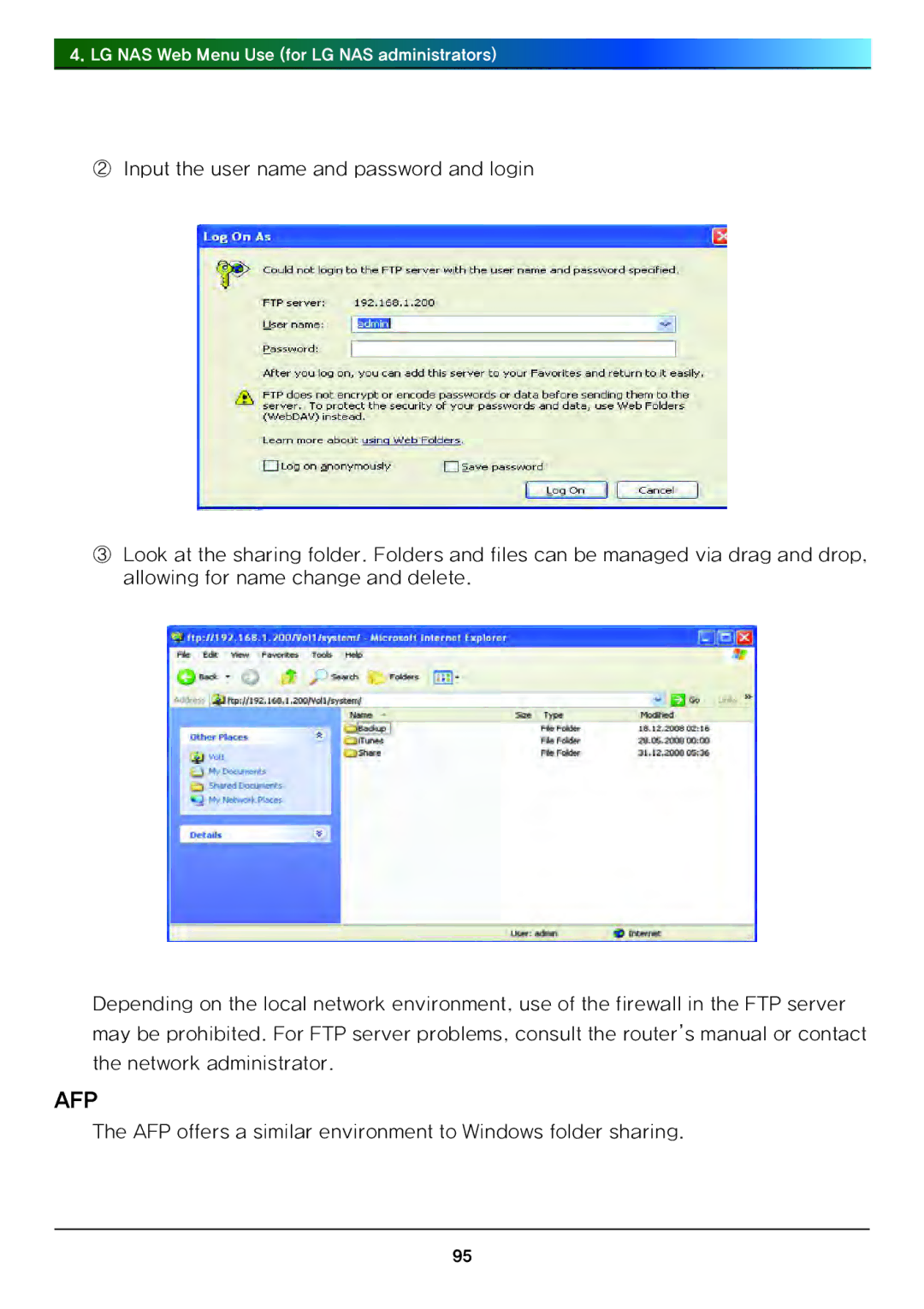 LG Electronics N4B1 manual Afp 