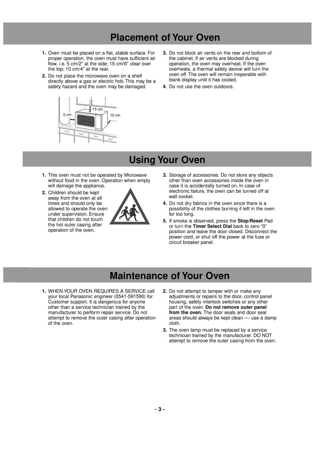 LG Electronics NE-1037, NE-1027 operating instructions Placement of Your Oven, Using Your Oven, Maintenance of Your Oven 