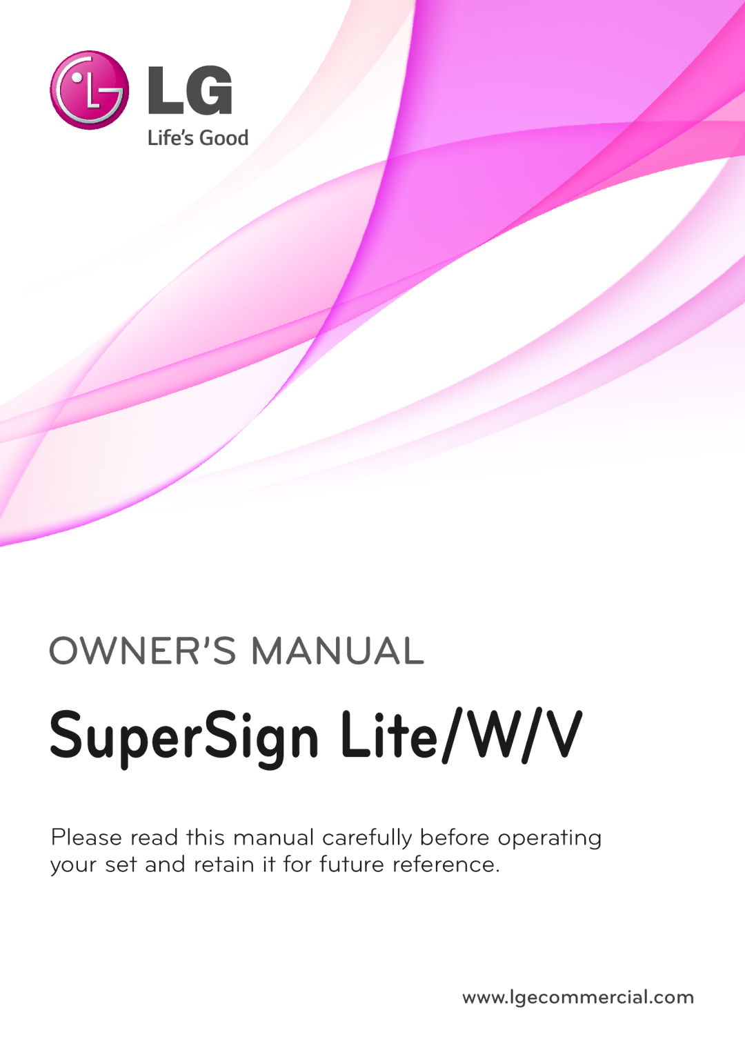 LG Electronics Not available owner manual SuperSign Lite/W/V 