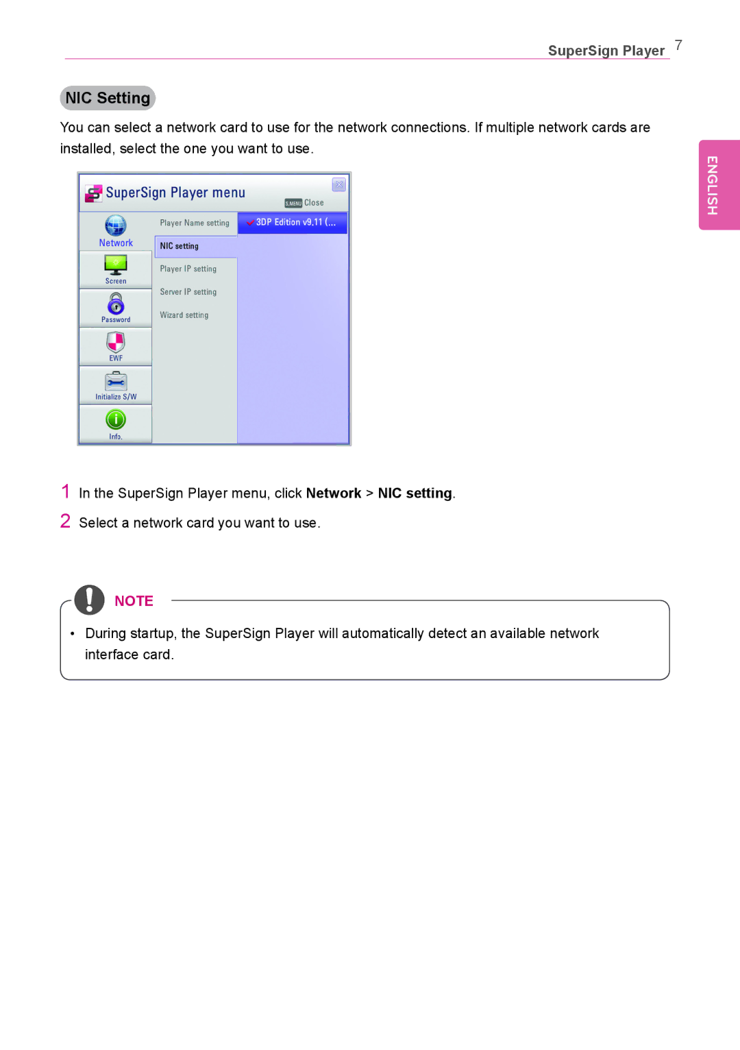 LG Electronics Not available owner manual NIC Setting 