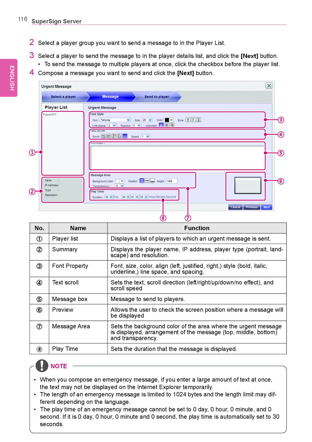 LG Electronics Not available owner manual Be displayed Message Area 