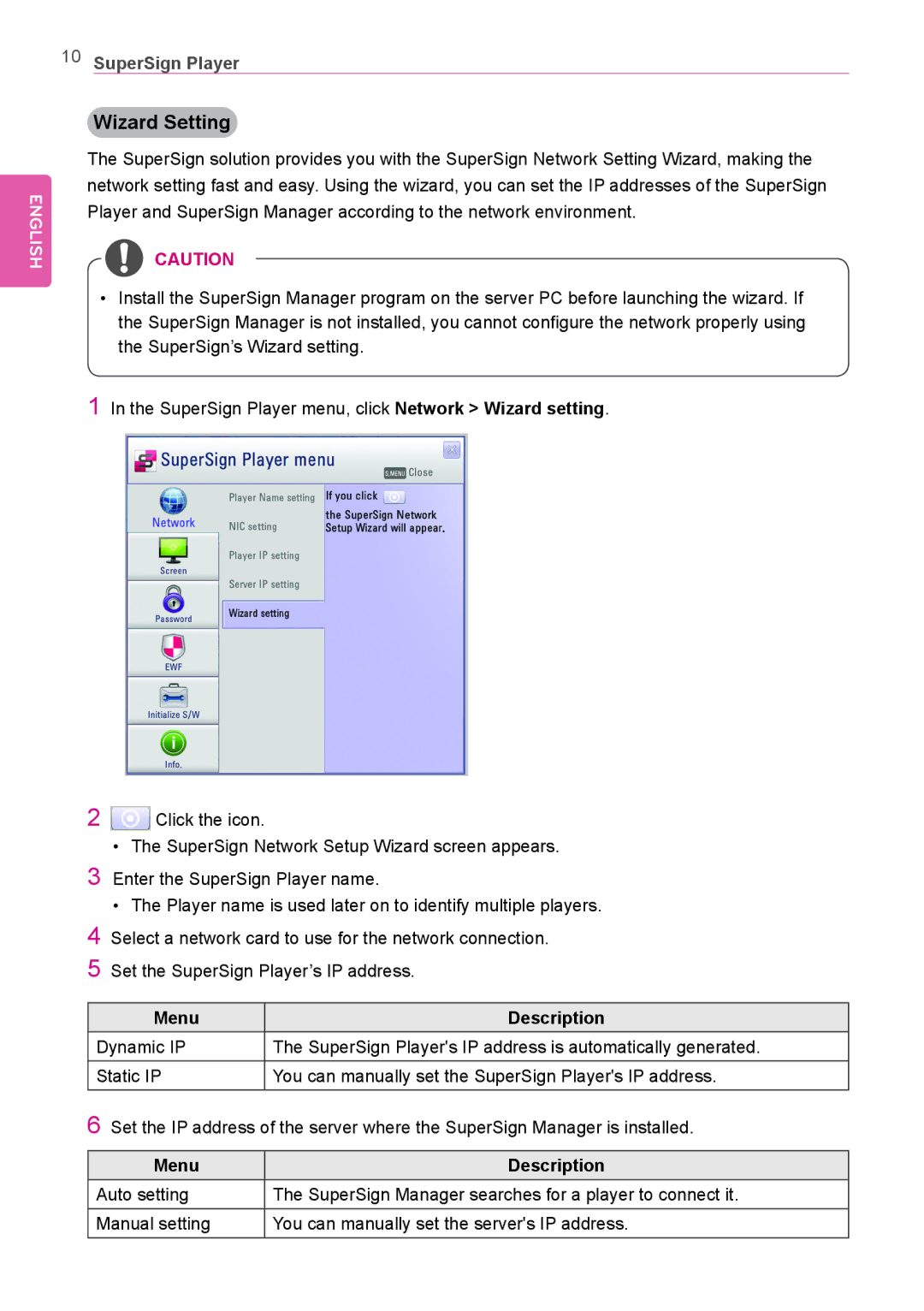 LG Electronics Not available owner manual Wizard Setting 