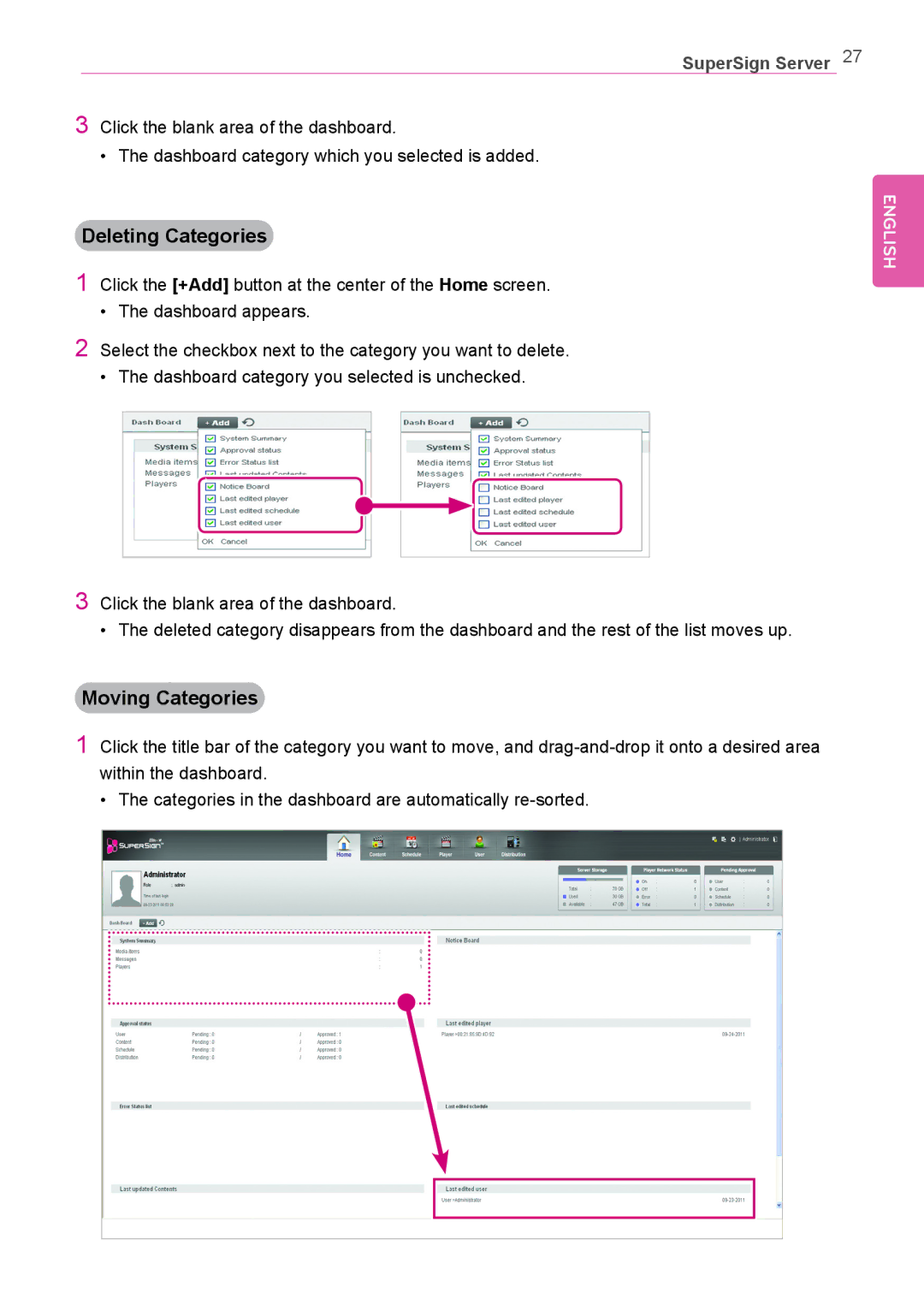 LG Electronics Not available owner manual Deleting Categories, Moving Categories 