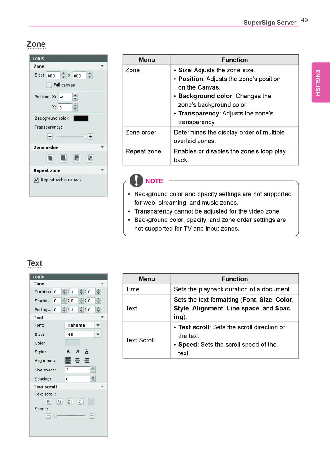 LG Electronics Not available owner manual Zone Text, Background color Changes, Ing 