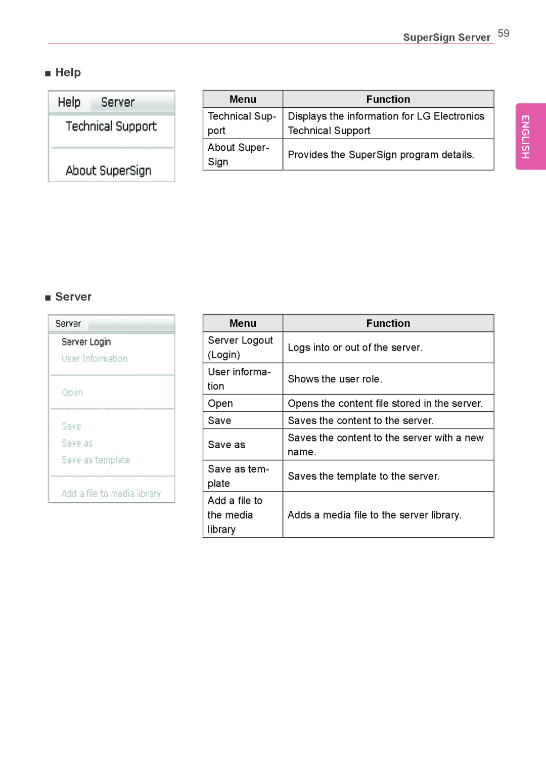 LG Electronics Not available owner manual Help Server 