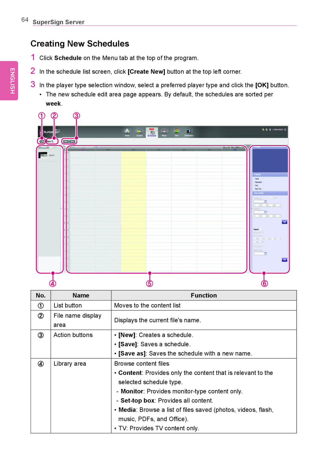 LG Electronics Not available owner manual Creating New Schedules, ① ② ③ 