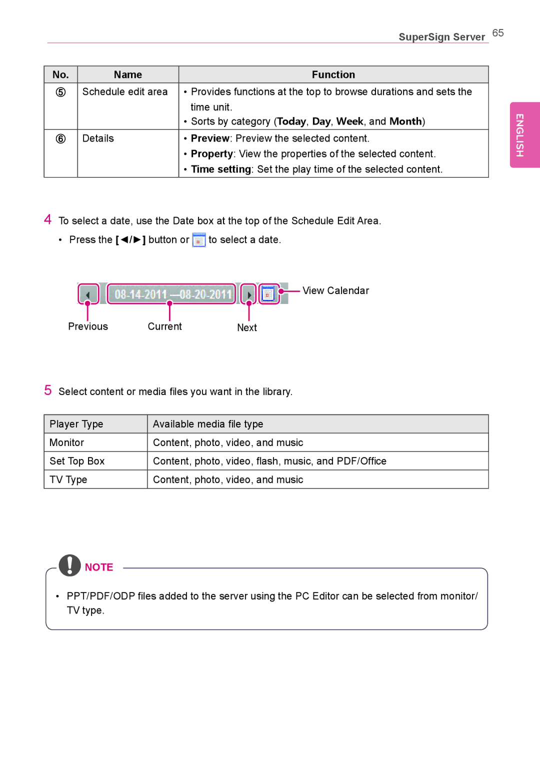 LG Electronics Not available owner manual Property View the properties of the selected content 