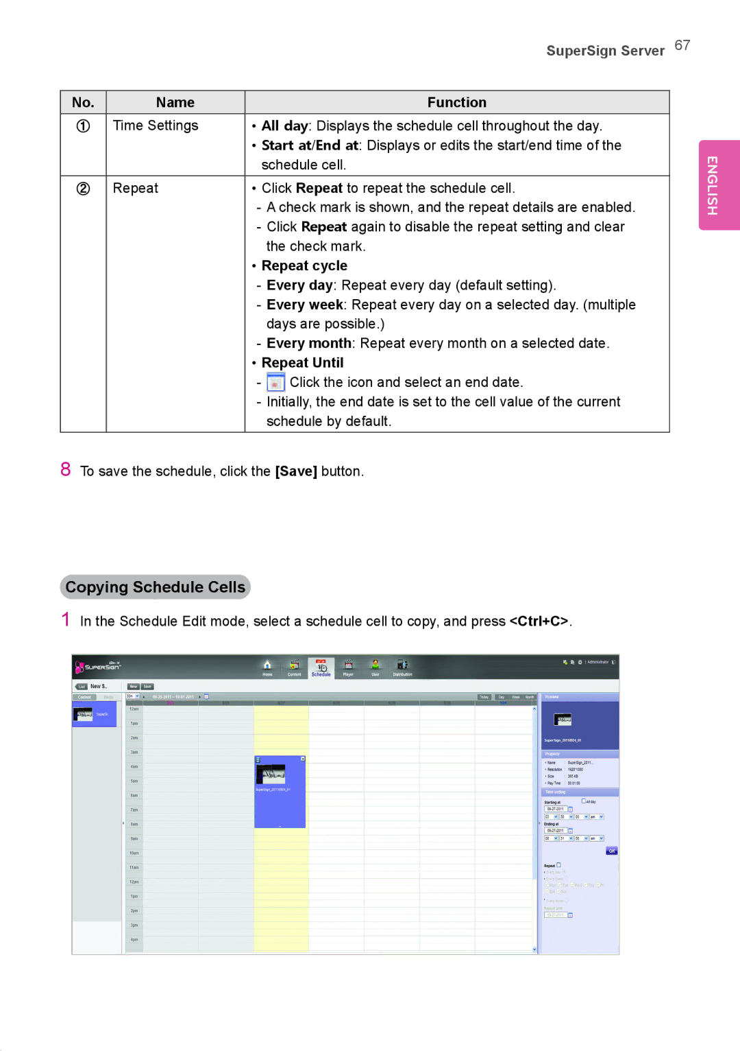 LG Electronics Not available owner manual Copying Schedule Cells, Repeat cycle, Repeat Until 