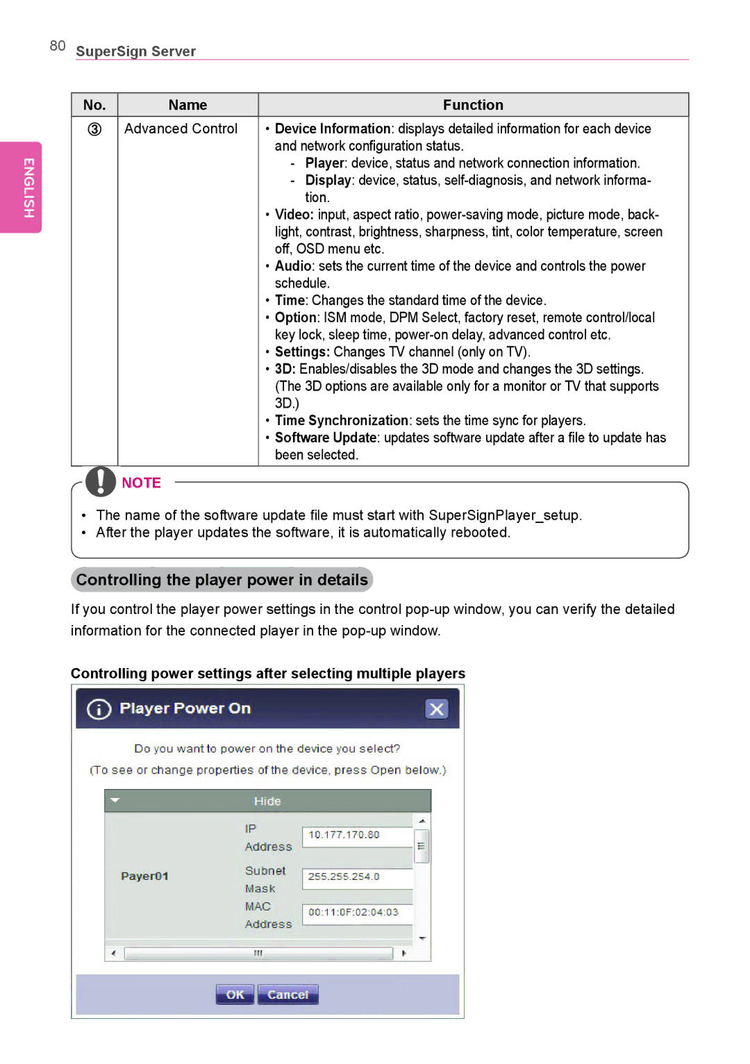 LG Electronics Not available owner manual Controlling the player power in details 