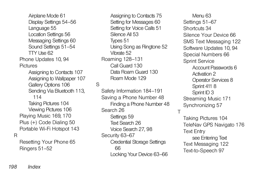 LG Electronics Optimus S manual Index 