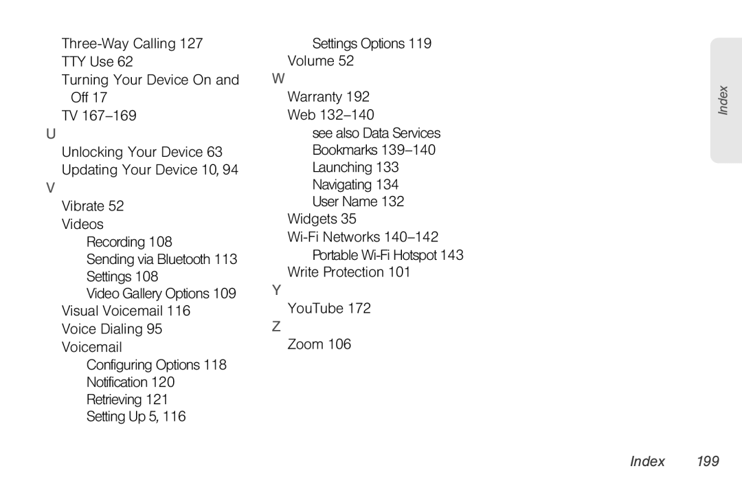 LG Electronics Optimus S manual Index 