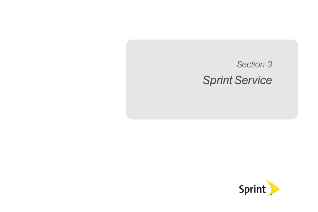 LG Electronics Optimus S manual Sprint Service, Section 