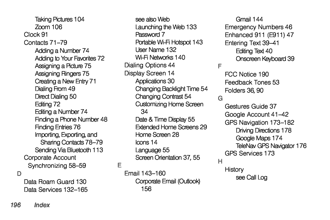 LG Electronics Optimus S manual Index 