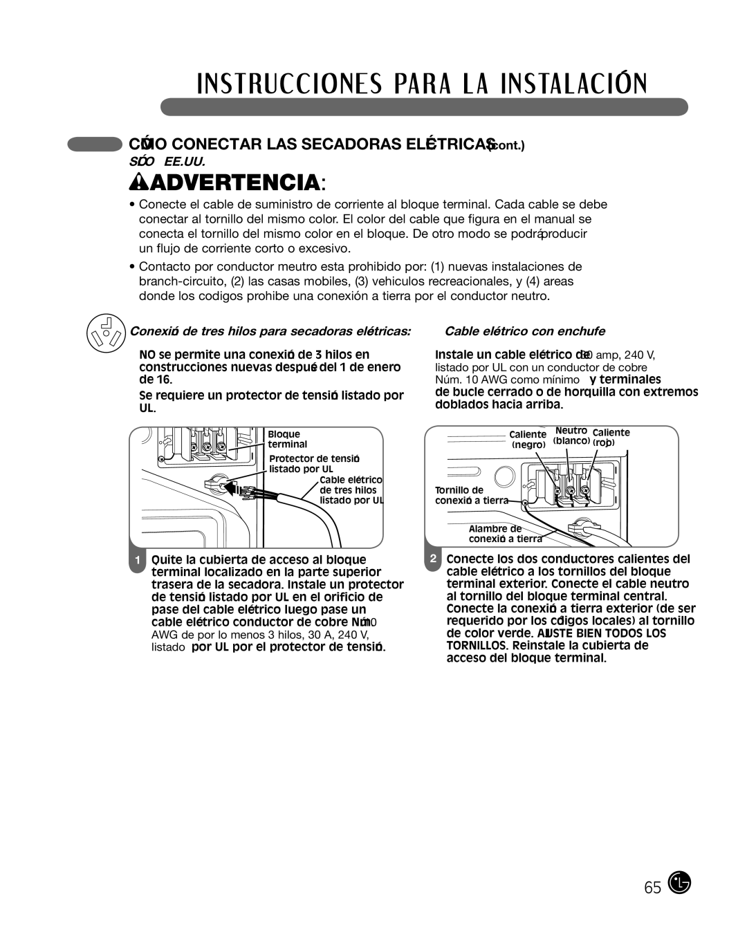 LG Electronics P154 manual Wadvertencia 