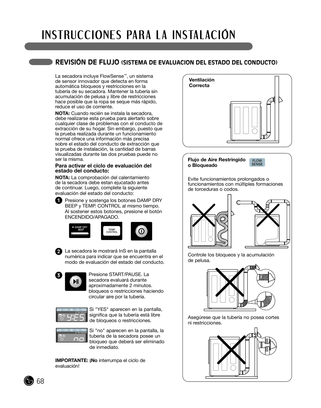 LG Electronics P154 manual Revisión De Flujo Sistema De Evaluacion Del Estado Del Conducto 