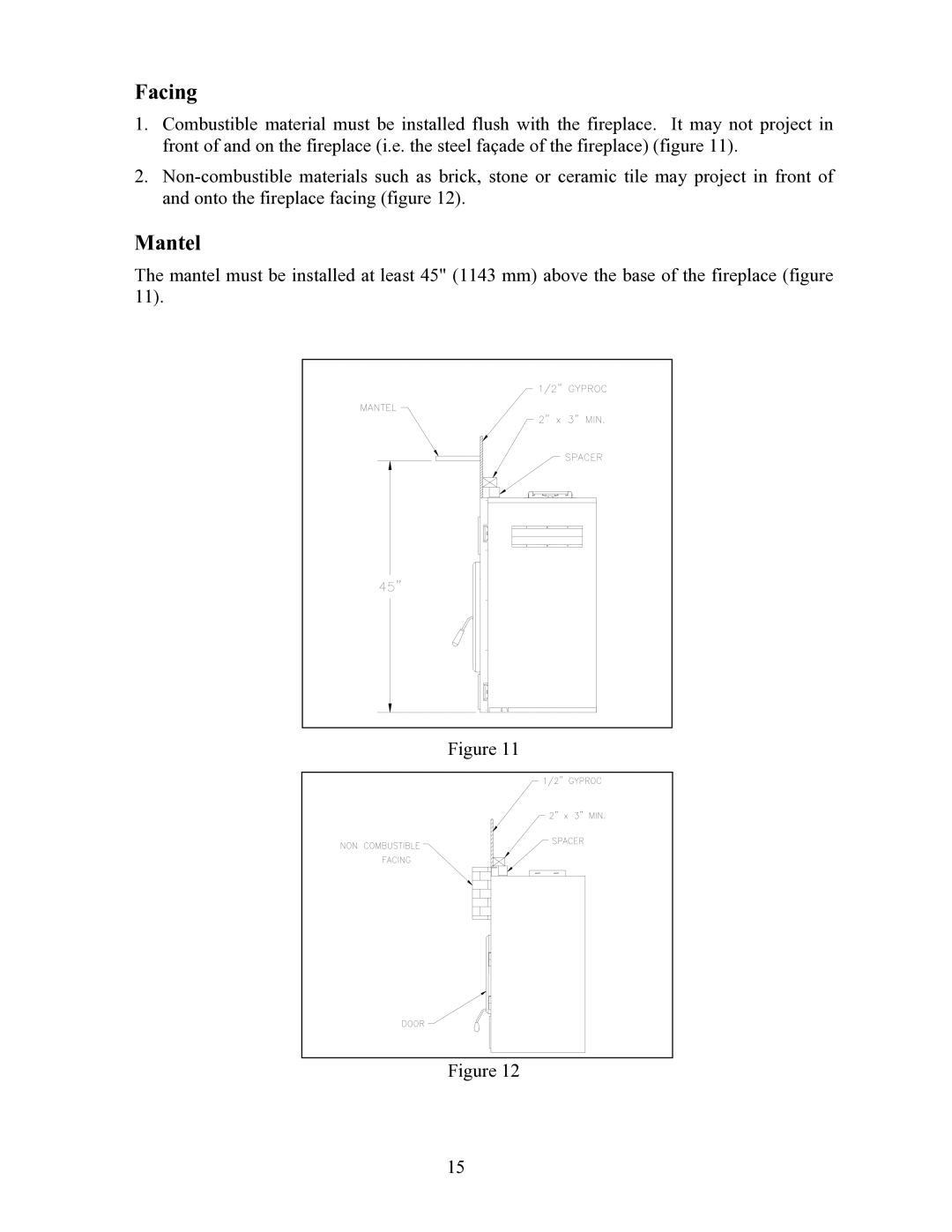 LG Electronics P1BRENTW-A installation instructions Mantel 