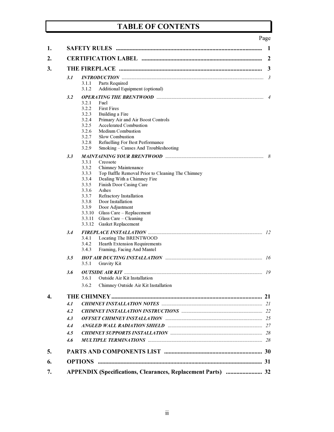 LG Electronics P1BRENTW-A installation instructions Table of Contents 