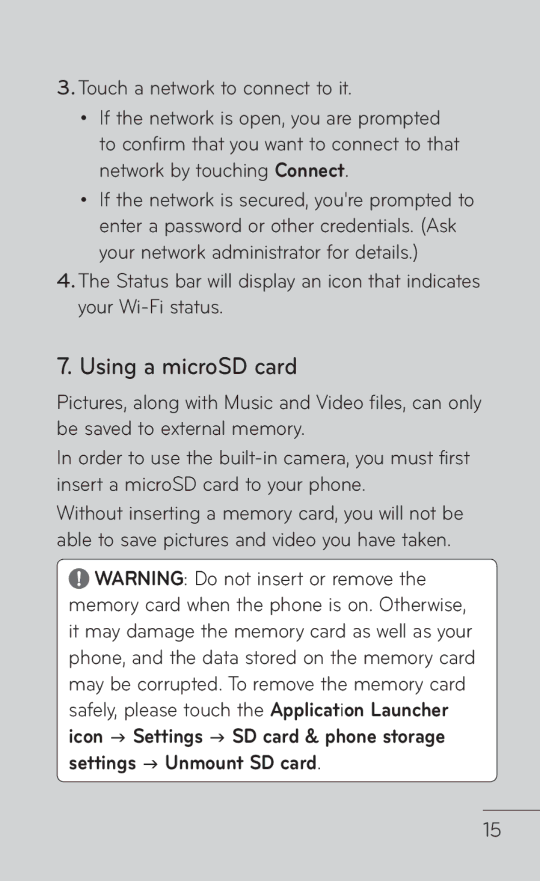 LG Electronics MFL67008601, P509 manual Using a microSD card 