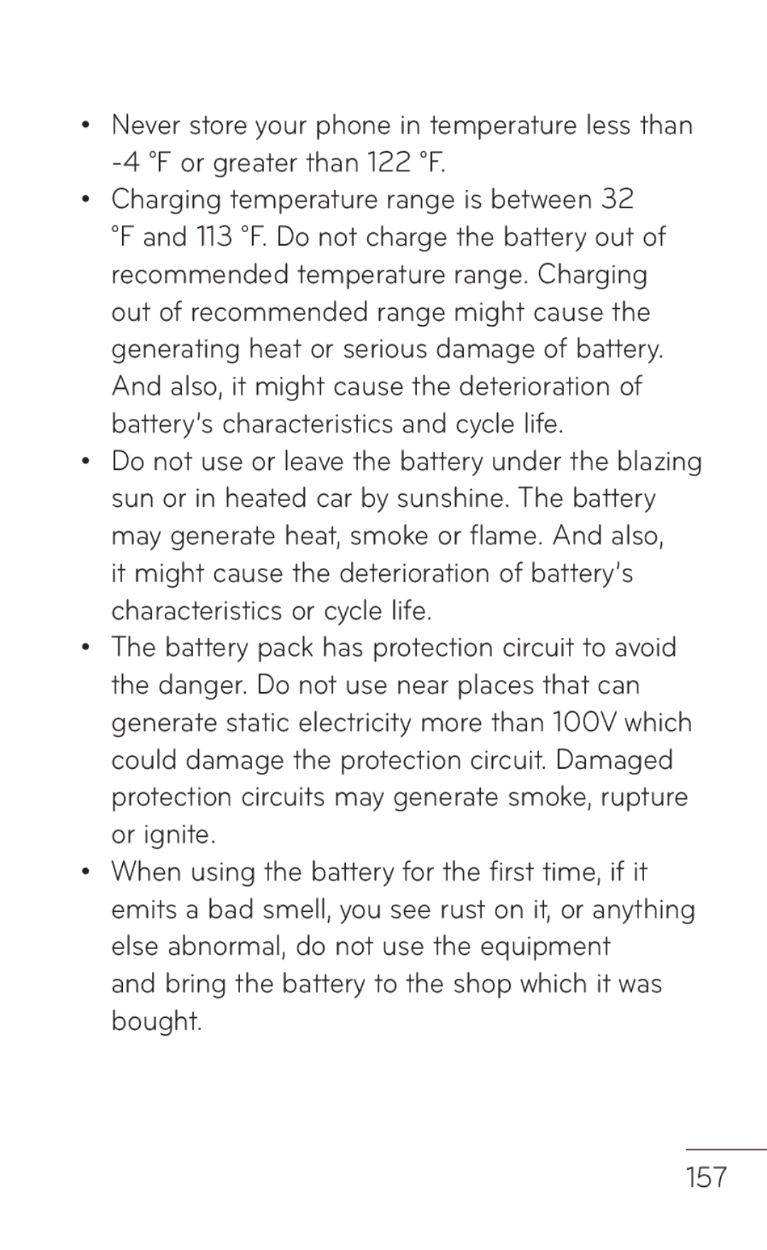 LG Electronics MFL67008601, P509 manual Bring the battery to the shop which it was bought 157 