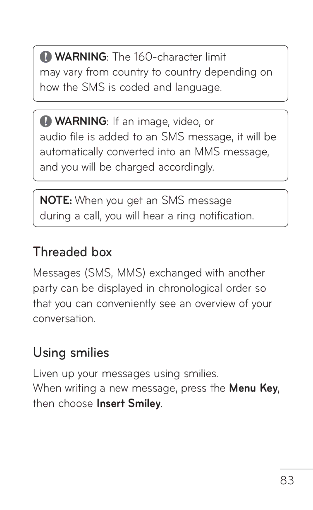 LG Electronics MFL67008601, P509 manual Threaded box, Using smilies 