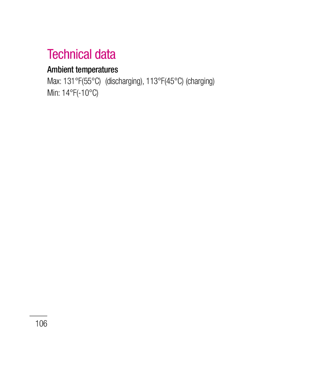 LG Electronics P690B manual Technical data 