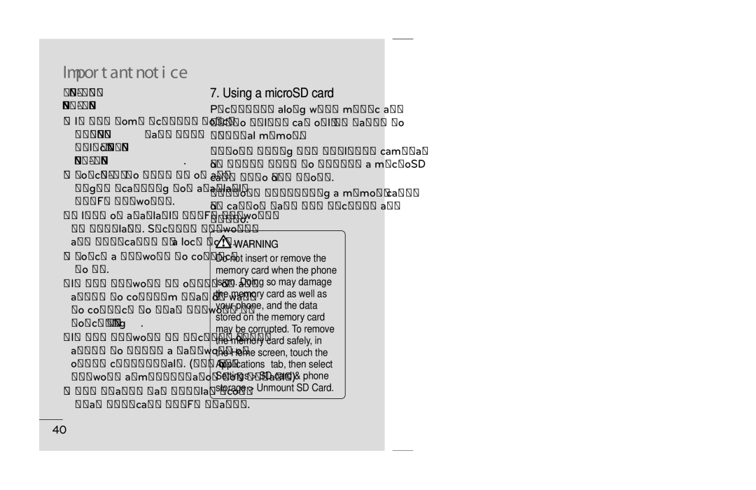 LG Electronics P690B manual Using a microSD card, Touch a network to connect to it 