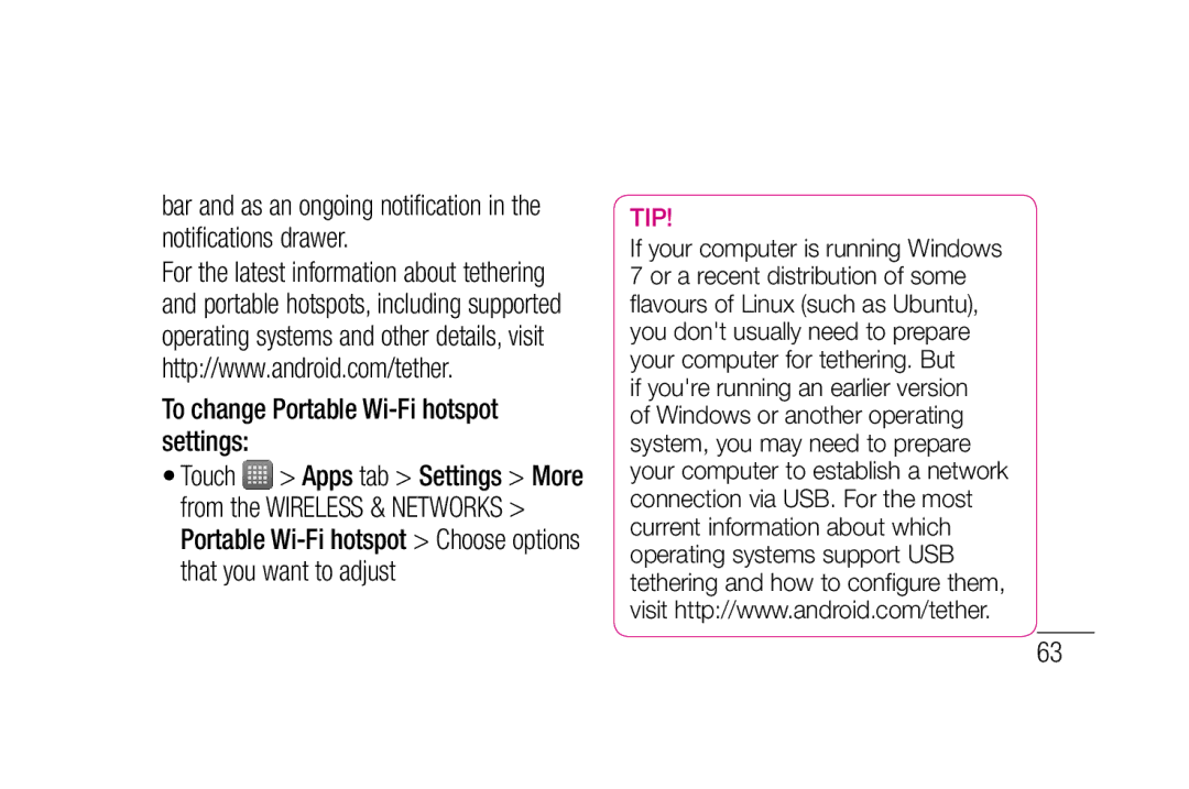 LG Electronics P880 manual To change Portable Wi-Fi hotspot settings 