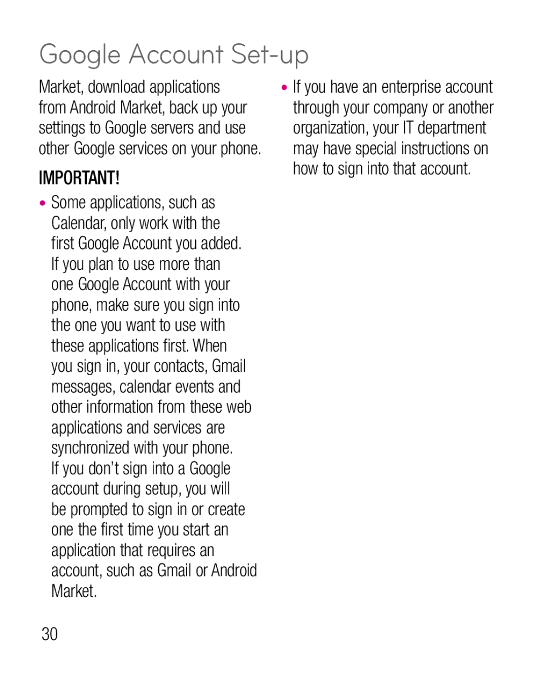 LG Electronics P925G manual Google Account Set-up 