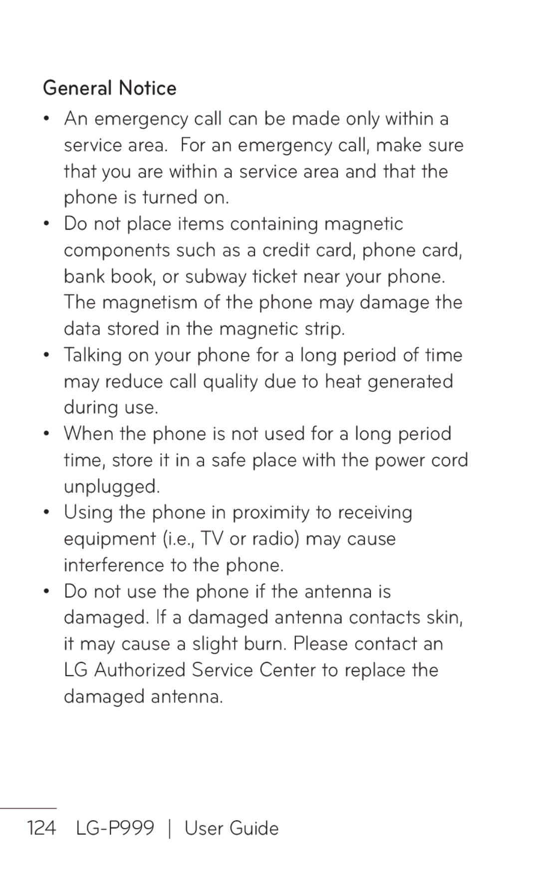 LG Electronics P999 manual General Notice 