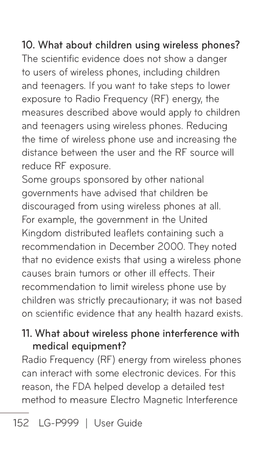 LG Electronics manual LG-P999 User Guide 