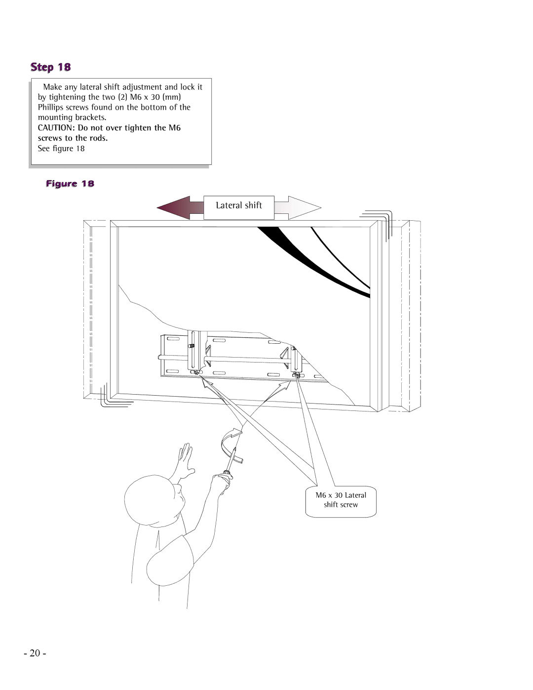 LG Electronics PCM-MS2 installation manual Lateral shift 