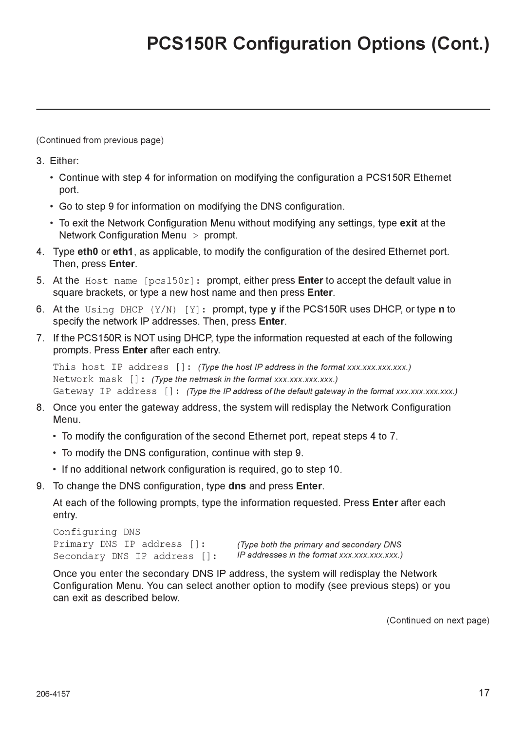 LG Electronics PCS150R setup guide Configuring DNS 