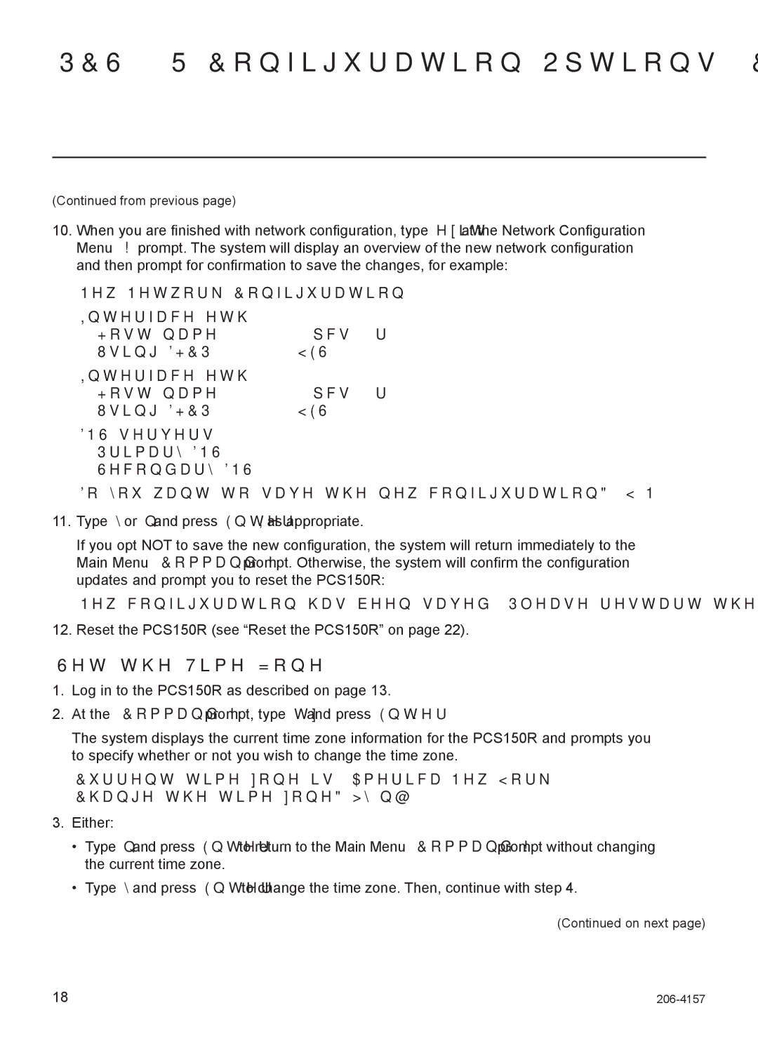 LG Electronics PCS150R setup guide Set the Time Zone, Do you want to save the new configuration? Y/N 