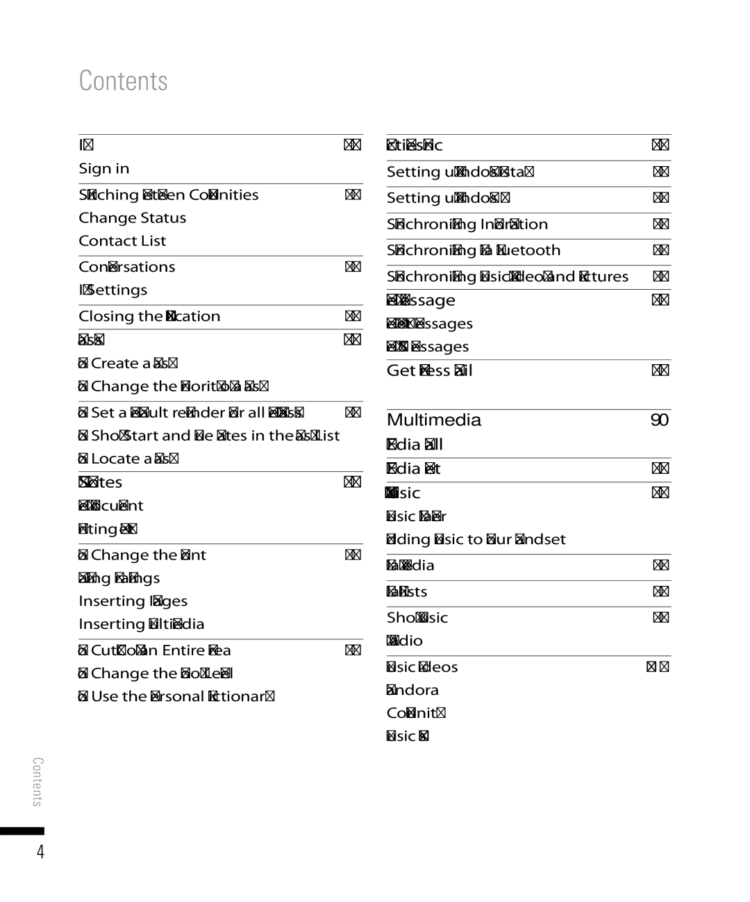 LG Electronics PDA manual Contents 