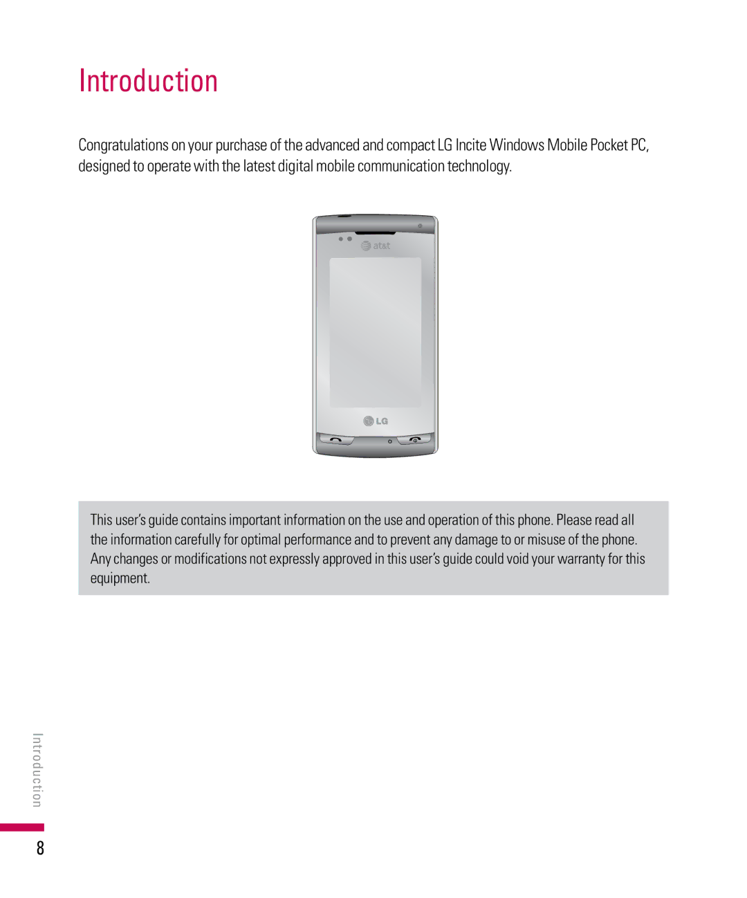 LG Electronics PDA manual Introduction 