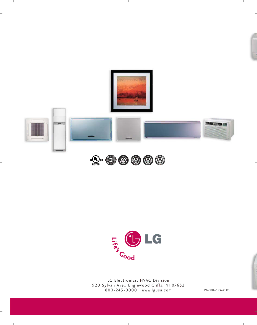 LG Electronics PG-100-2006-VER3 manual LG Electronics, Hvac Division 