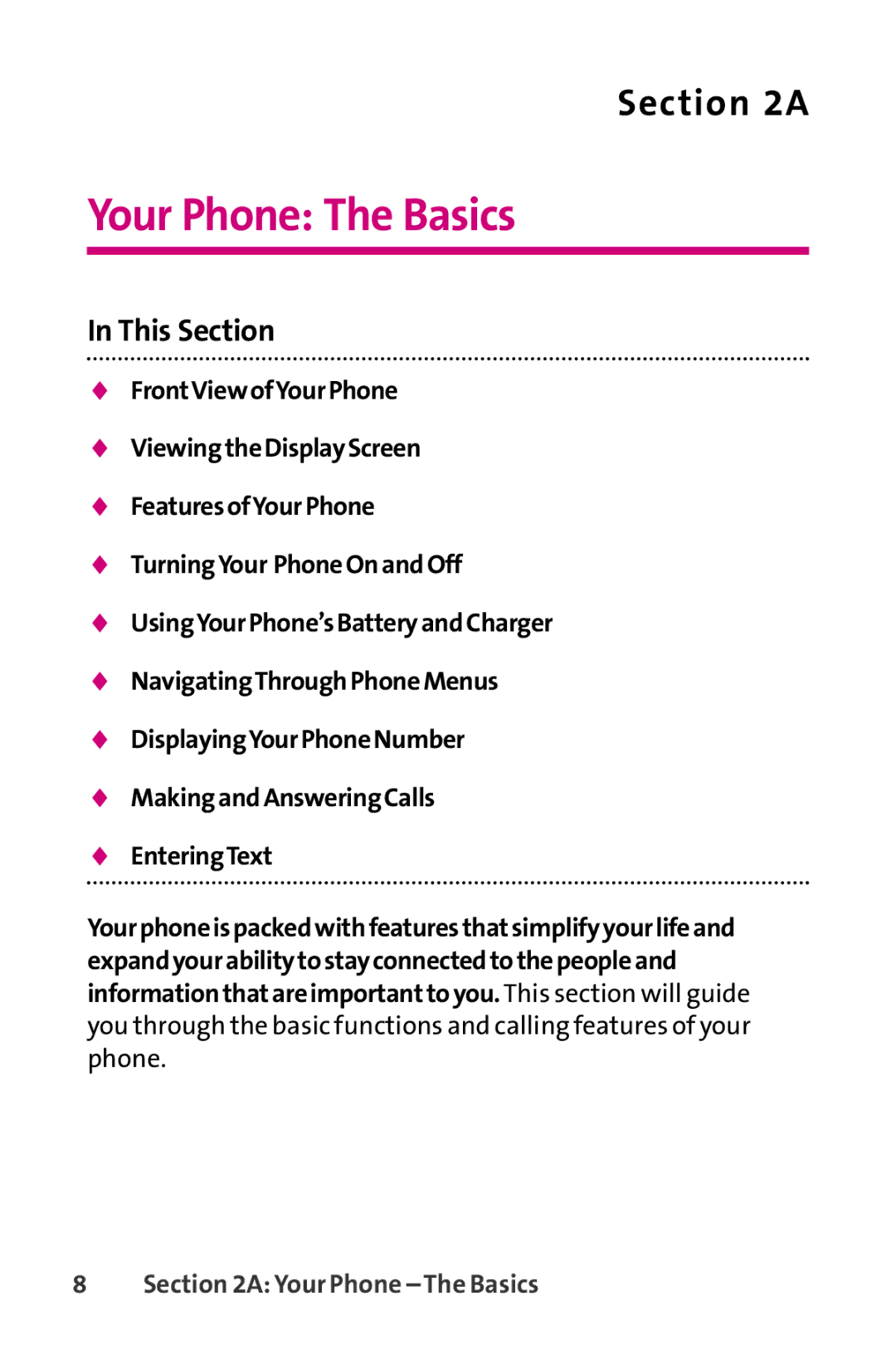 LG Electronics PHONE 150 manual Your Phone The Basics 