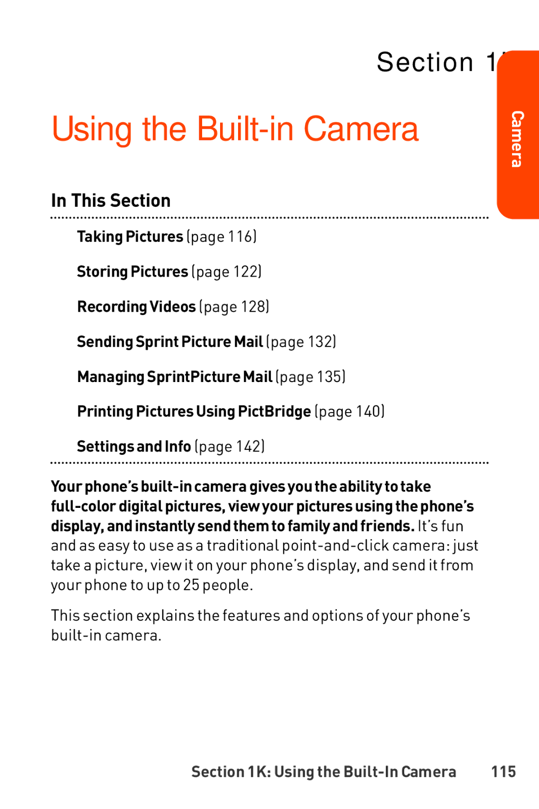 LG Electronics Phone manual Using the Built-in Camera, 115 