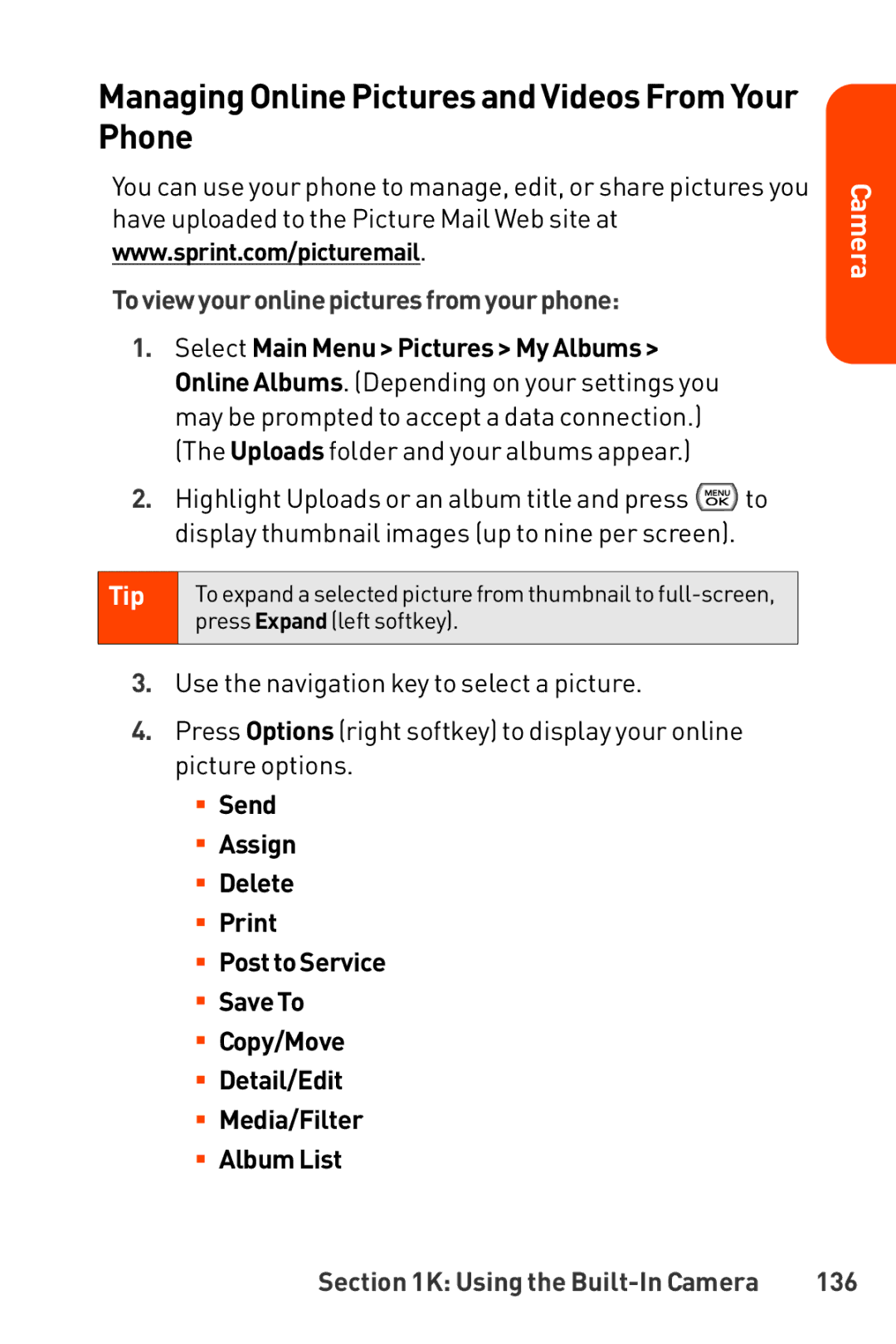 LG Electronics manual Managing Online Pictures and Videos From Your Phone, Toviewyouronlinepicturesfromyourphone, 136 