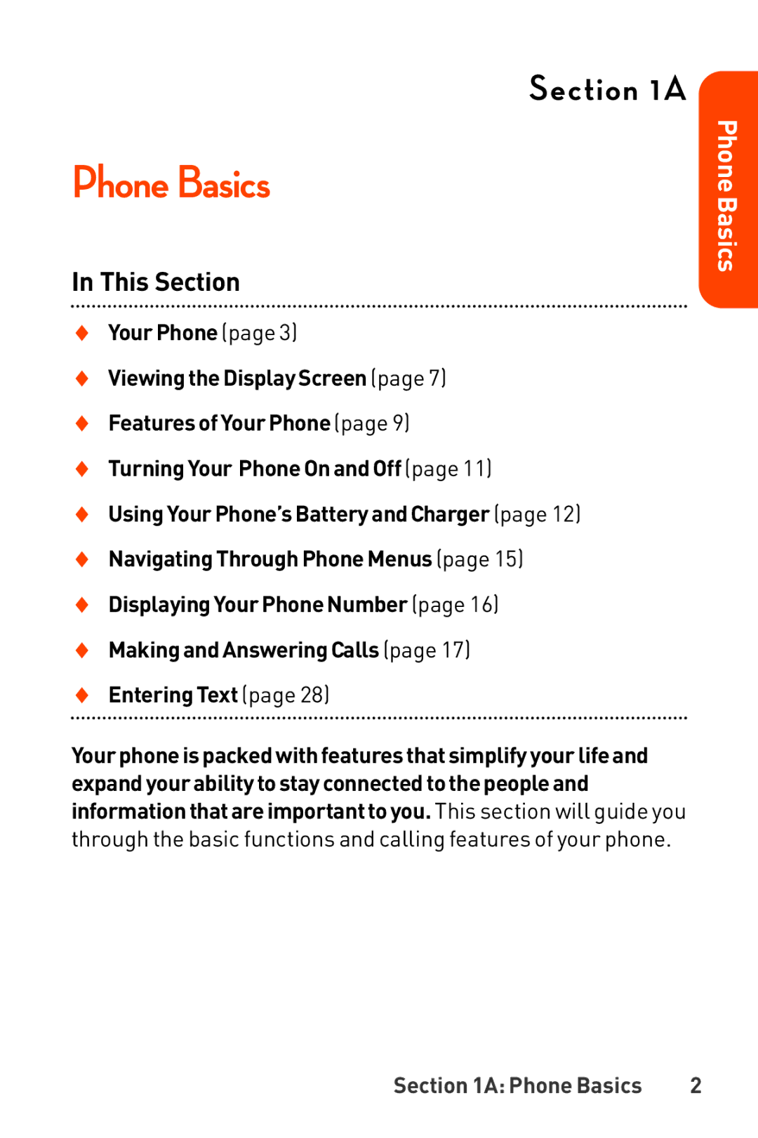 LG Electronics manual This Section, Phone Basics 