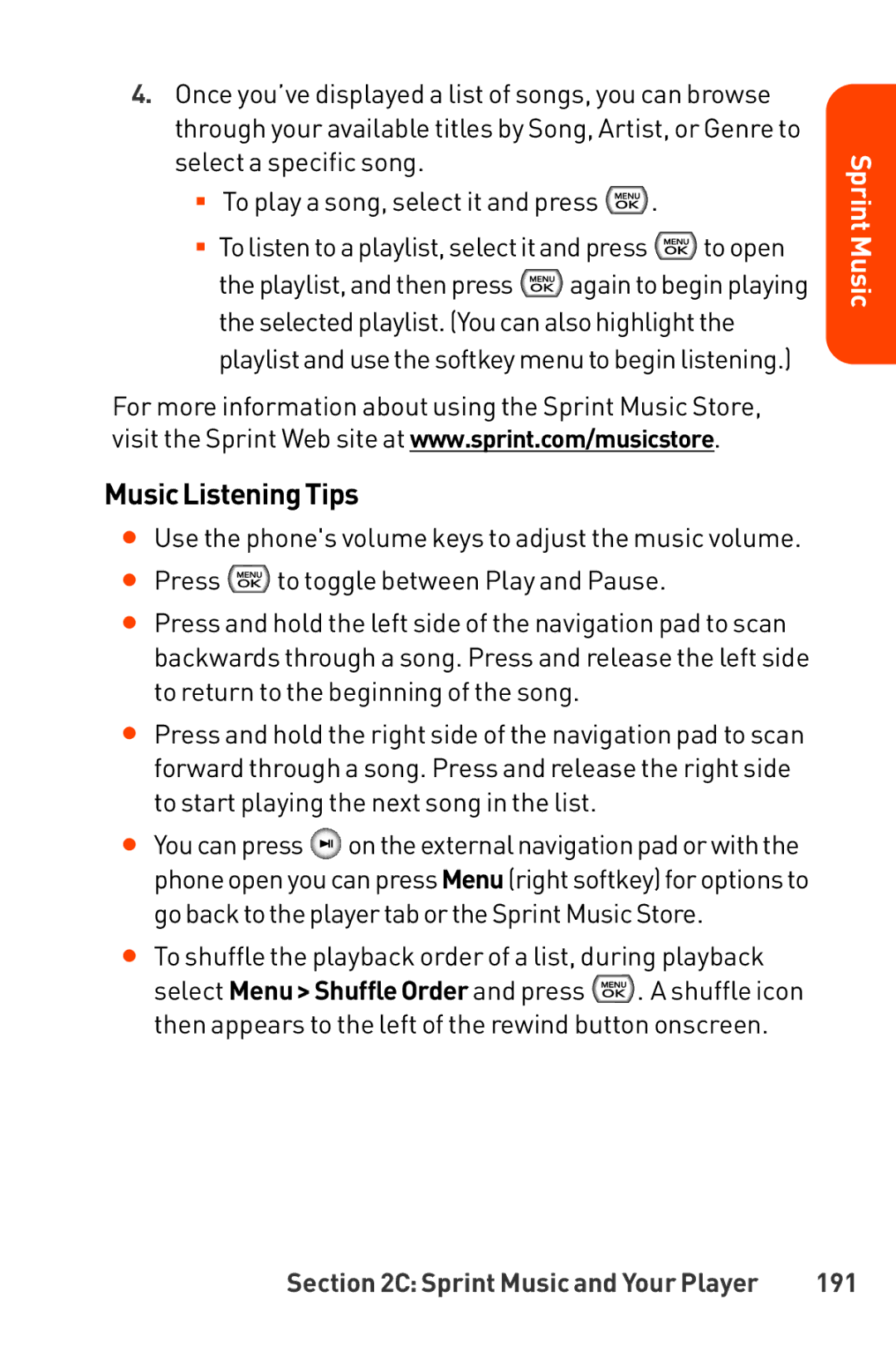 LG Electronics Phone manual MusicListeningTips, 191 