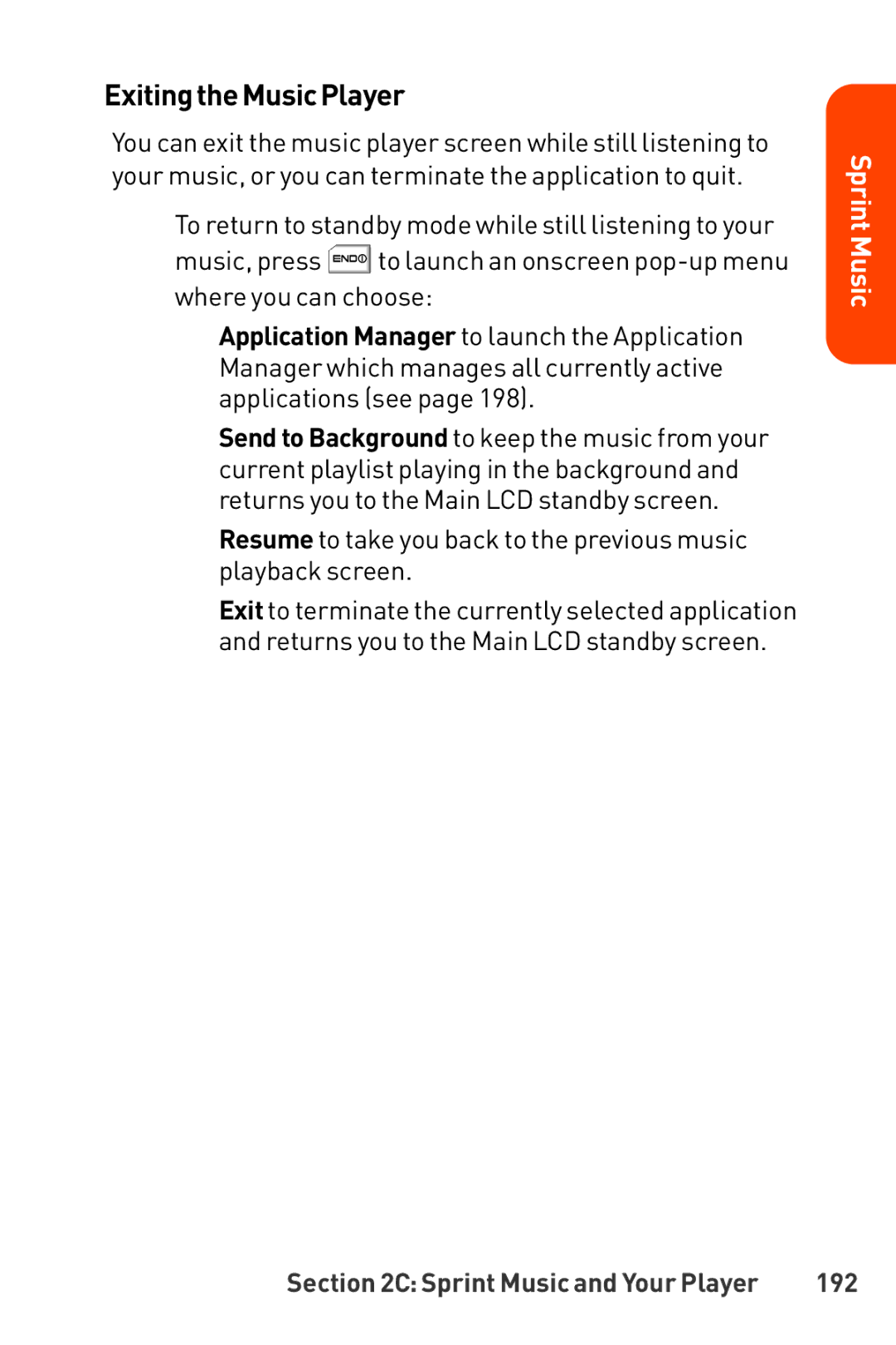 LG Electronics Phone manual ExitingtheMusicPlayer, 192 