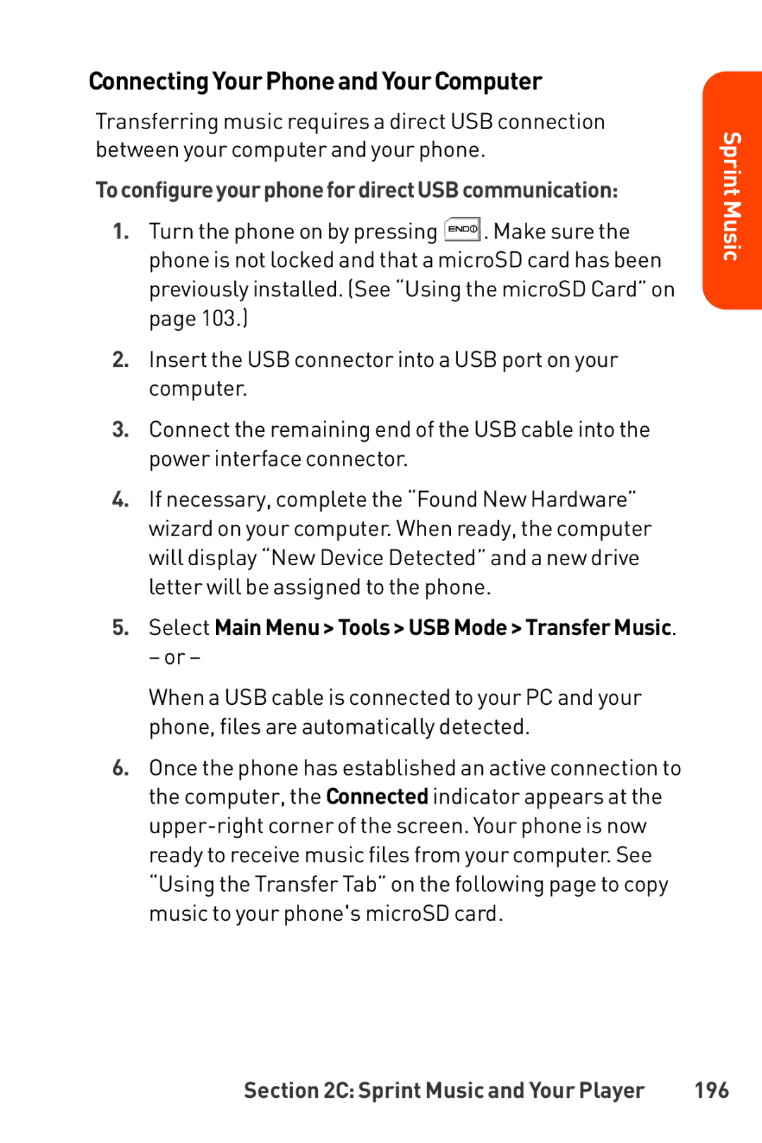 LG Electronics manual ConnectingYourPhoneandYourComputer, ToconfigureyourphonefordirectUSBcommunication, 196 