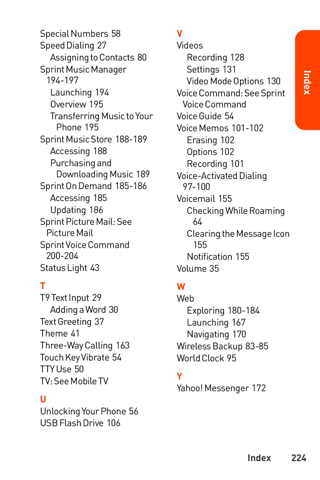 LG Electronics Phone manual Index 