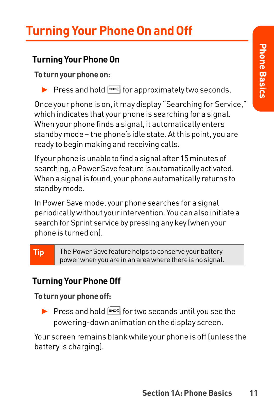 LG Electronics manual Turning Your Phone On and Off, TurningYourPhoneOn, TurningYourPhoneOff, Toturnyourphoneon 