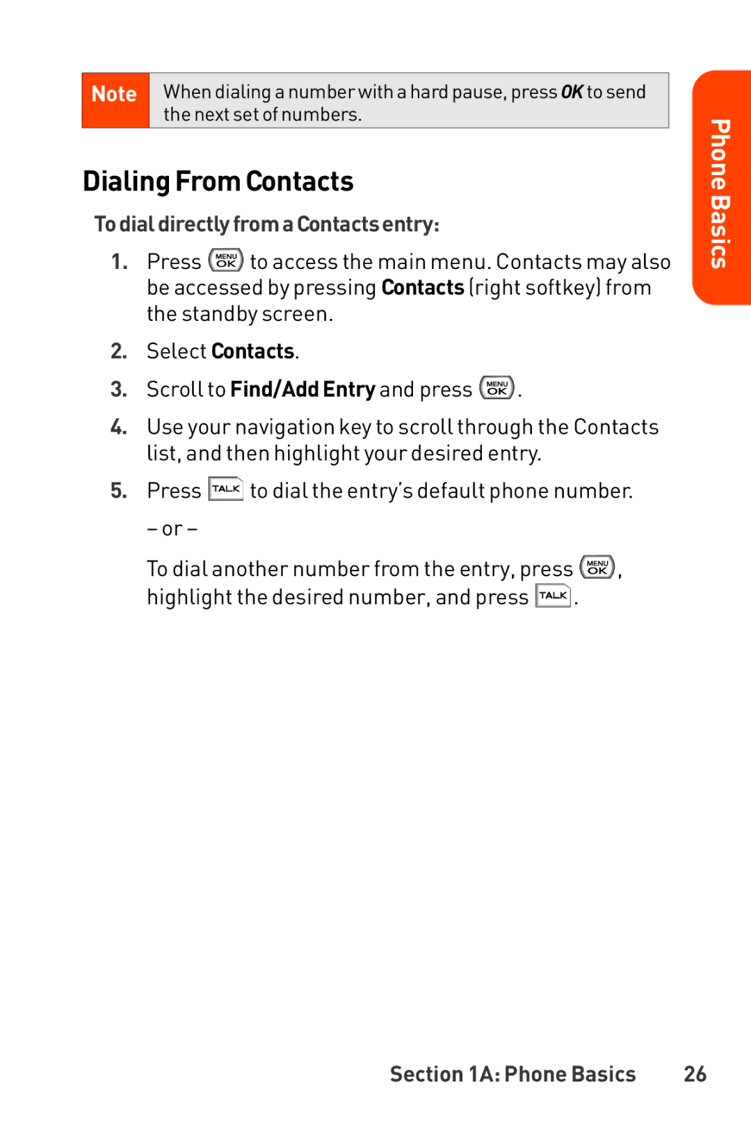 LG Electronics Phone manual Dialing FromContacts, TodialdirectlyfromaContactsentry 