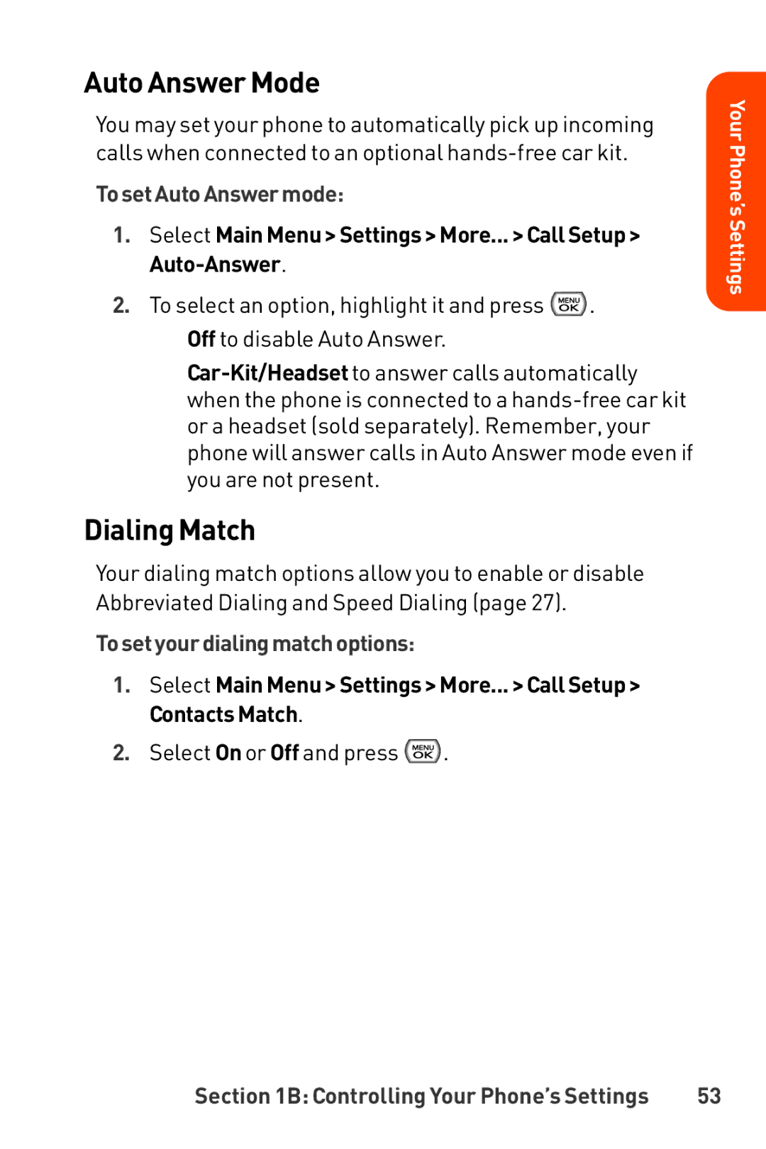 LG Electronics Phone manual Auto Answer Mode, Dialing Match, TosetAutoAnswermode, Tosetyourdialingmatchoptions 